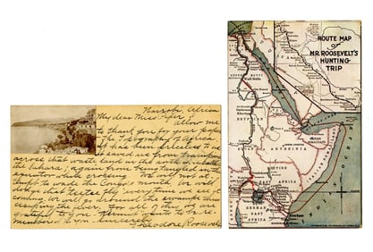 T. Roosevelt Postcard from Africa "We will dodge that 'tsetse fly' every time we see it coming"