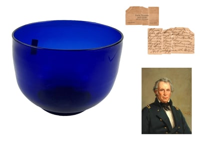 Zachary Taylor’s Personally-Owned Cobalt Blue Glass Finger Bowl