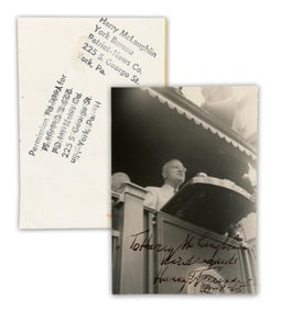 Harry S. Truman Signed Whistle-Stop Reelection Campaign Presentation Photo