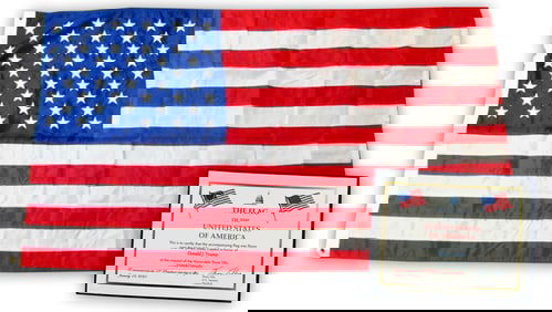 Donald Trump Flag Flown on Last Day of Office, w/ Presentation Certificate