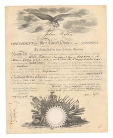 John Tyler Military Appt of Marine Who Led Quallah Battoo And In Mexican War