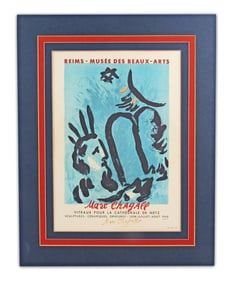 Marc Chagall Signed "Moses" Offset Lithographic Exhibition Poster