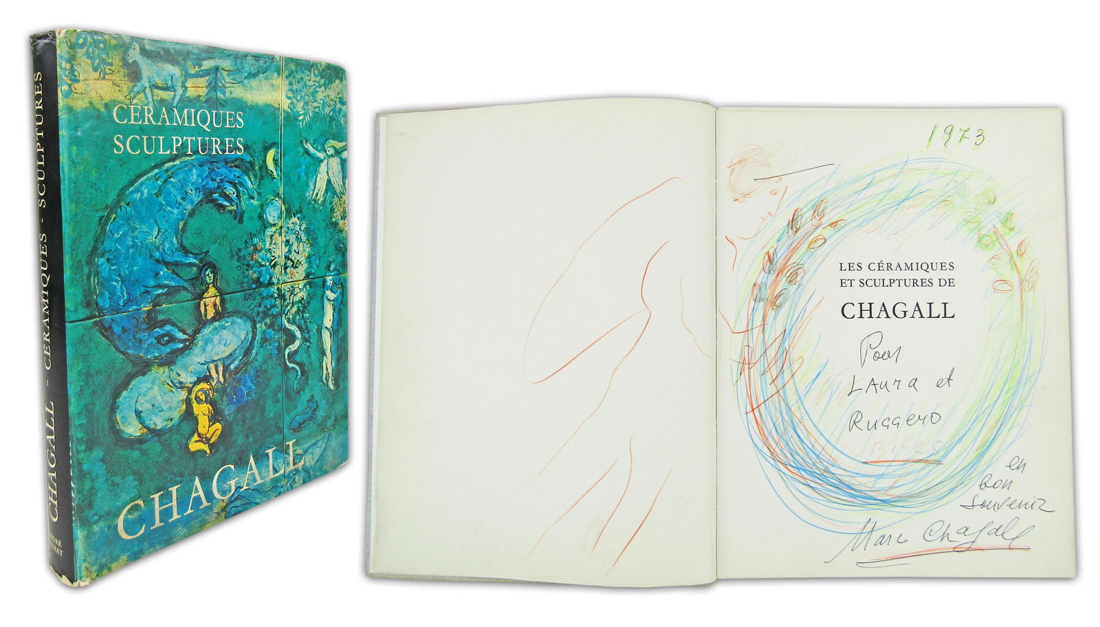 Marc Chagall Signed Presentation Book With Incredible Original Angel Drawing! (1 of 13)