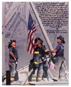 Thomas Franklin Signed Photo "Raising the Flag at Ground Zero"