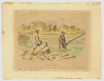 John Leech, "Punch" Cartoonist, Original Signed Watercolor and Ink Cartoon