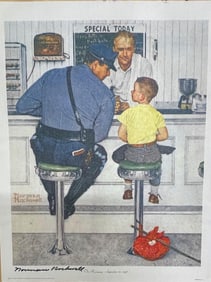Super Norman Rockwell Signed Print of The Runaway, On Linen and Ideal for Display!