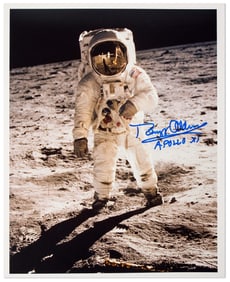Buzz Aldrin Signed Apollo 11 Lunar Landing Photo