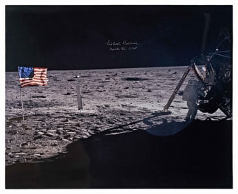 Michael Collins Signed Photo of Neil Armstrong on the Moon