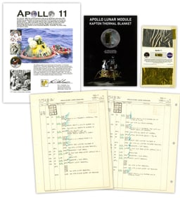 Apollo 11 Launch Operations Checklist & (5) Kapton Foil Swatches- Strong Provenance!