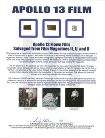Three Apollo 13 Flown Film Artifacts, From the Dick Underwood Collection