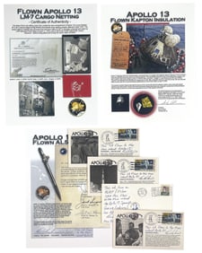 Super Apollo 13 Flown Relics: Lunar Module Netting, Kapton Foil and Flown Ink!