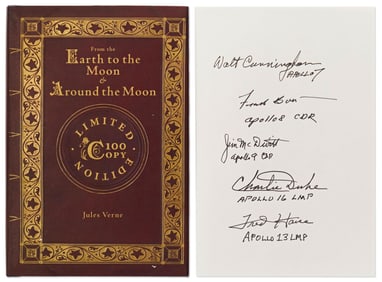 Ltd. Ed. "From the Earth to the Moon..." Signed By 5 Apollo Astronauts