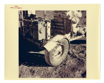 Apollo 17 NASA "Red Number" Photo, Rover with Repaired Fender