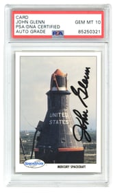 John Glenn Signed Space Shots Card of Mercury Capsule, PSA GEM MT 10