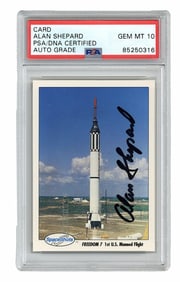 Alan Shepard Space Shots Trading Card of Mercury-Redstone, PSA Grade GEM MT 10