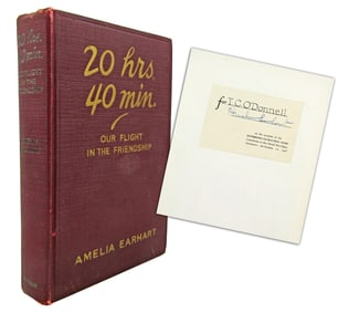 Amelia Earhart Signed 1st. Ed. Presentation Copy, "24 Hrs. 40 Min.," Ex-Forbes