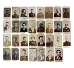 31 Unique Late 19th/Early 20th C. Mugshot ID Cards