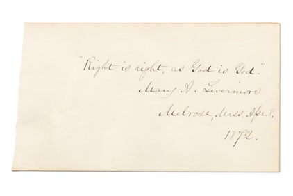 Mary A. Livermore Autograph Quotation Signed