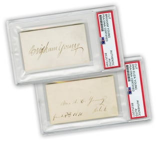 Brigham & Ann Eliza Young Clipped Signature Pairing- PSA Encapsulated