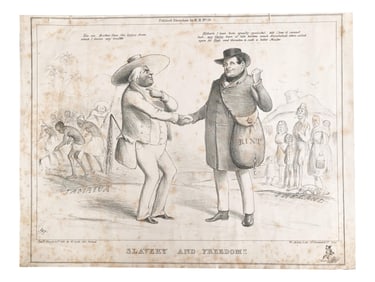 Henry Heath 1838 "Slavery and Freedom" Political Sketch