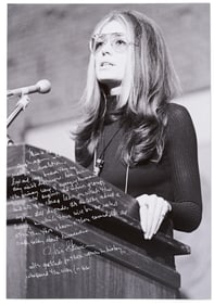Gloria Steinem Signed Photo "Address to the Women of America" With LOA