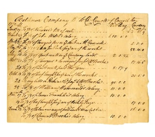 Charles Carroll ADS Ledger Expenses at Baltimore Ironworks Incl. Beef For The many Slaves!