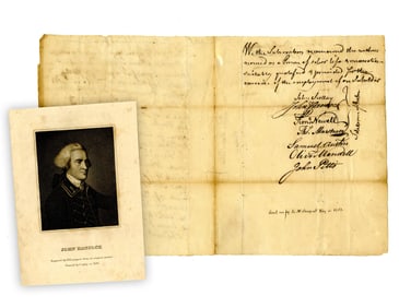 John Hancock for a Boston Tavern Owner Seeking a Liquor License. Huge Bold Sig!