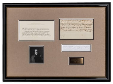 Patrick Henry 2x Signed Very Unusual Patent Huge Plot of Va. Land A Gorgeous Display!