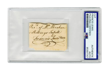 Declaration Signer Francis Lewis Cut ADS, Full Signature!