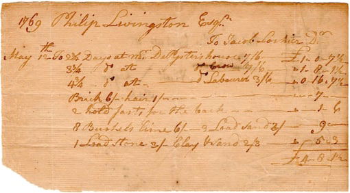 Declaration Signer Philip Livingston Signs & Endorses Account