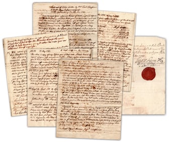 Rev. War-Dated Insurance Doc from Rhode Island Sea Captain and Son of Revolutionary Governor