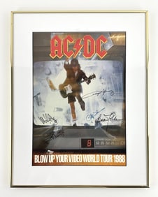 AC/DC Signed Poster Framed