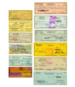 Group of 12 Checks Signed by Actors: Montgomery, Peck, Price, and More!