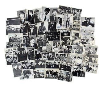 Collection of 58 1964 Topps Beatles B&W Cards from All 3 Series