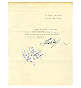 Gary Cooper Signed Promissory Note, 1958