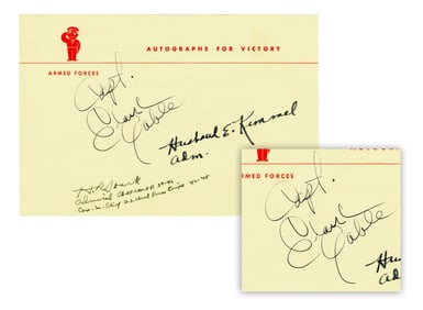Clark Gable "Autographs for Victory" Signed Page as WWII Captain, PSA Authenticated