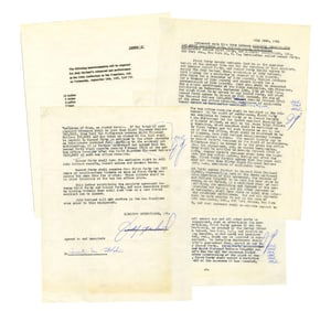 Judy Garland Signed & Initialed Contract for "Judy Garland Show" in San Francisco