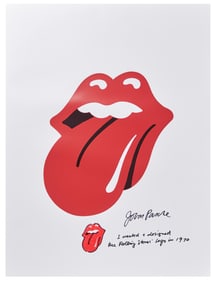 The Rolling Stones' Logo Creator John Pasche Huge Signed Original Artwork