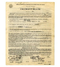 Pete Seeger Signed 1970 Denver Concert Contract