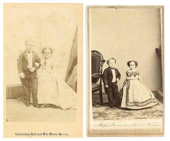 Tom Thumb and Commodore Nutt Wedding Cartes-de-Visite, From Brady Negative
