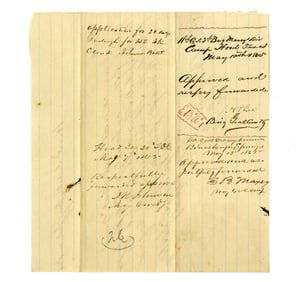 1865 CSA Pass Request Endorsed by Generals Samuel B. Maxey & Hamilton Bee