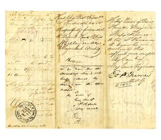 Confederate Soldier's Petition Endorsed by Gen J.B. Magruder & Col Peter C. Hardeman