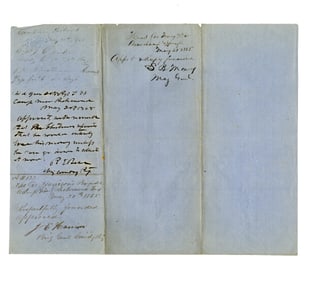 1865 CSA Pass Request Endorsed by Generals James E. Harrison & Samuel B. Maxey