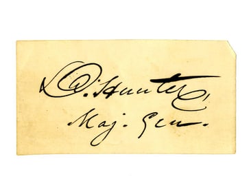 [Lincoln Assassination] David Hunter Signed Card