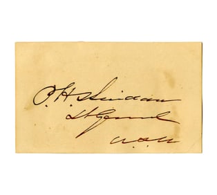 Union General Philip H. Sheridan Clipped Signature