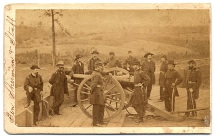 W.T. Sherman & Staff in Trenches Before Battle of Atlanta, A Fine & Rarely Seen CDV