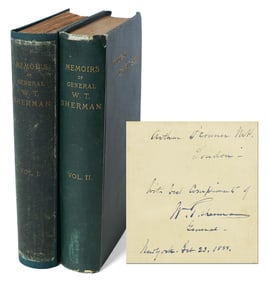 William T. Sherman Signed Copy of his Memoirs, 2 Vol. Set