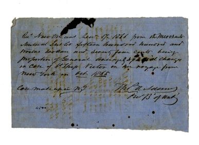 Insurance Claim Following the Wreck of the Steamship Victor, 1865