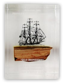 U.S.S. Constitution 1.5" Wood Relic, Encased in Lucite