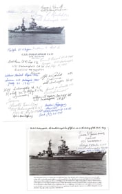 USS Indianapolis Survivors Signed Photograph Pairing